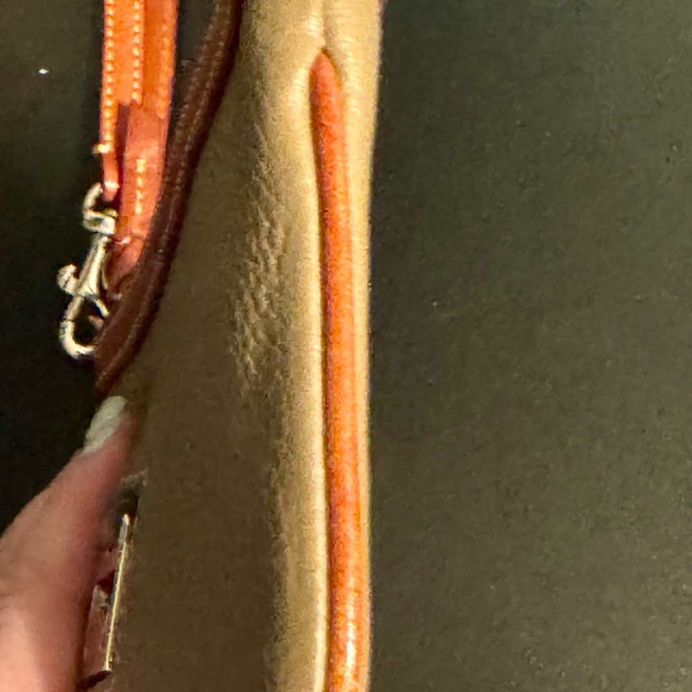 Dooney & Bourke Tan and Orange Wristlet - Picture 4 of 5